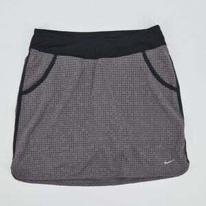 Nike Golf Athletic Skirt Gray Black Polka Dot Performance Skort Size Small